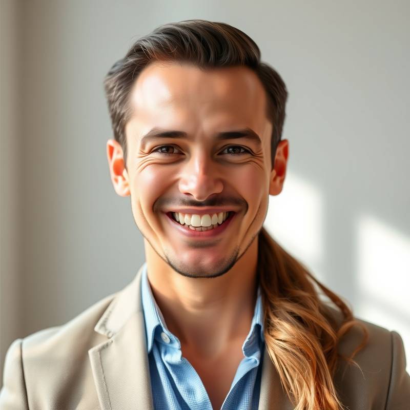 A smiling professional after a successful interview