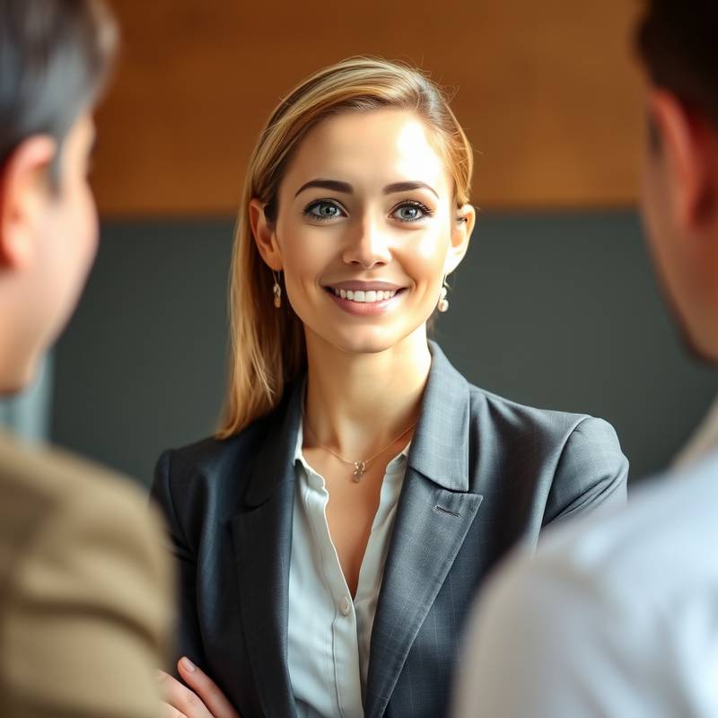 Person confidently participating in an interview